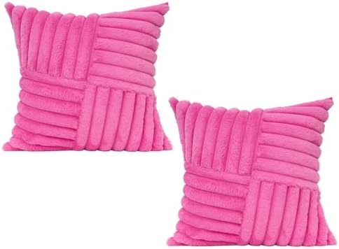 All Smiles Hot Pink Decorative Throw Pillow Covers 26x26 Set of 2