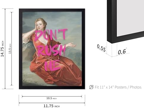 Poster Master 2-Piece Don't Rush Me Print - Get Naked Poster - Altered & Pop Art - Humorous Gift for Men & Women - Funny Wall Decor for Bedroom, Dorm or Bathroom - 11x14 Black Framed