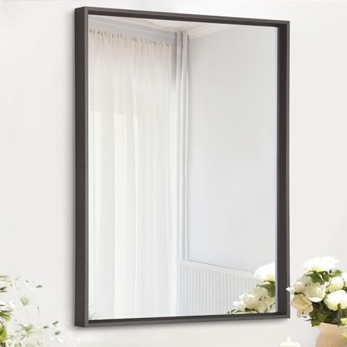 AAZZKANG Rectangular Metal Frame Mirror Retro Bathroom Bedroom Wall Mirrors Home Decor 20"x16"