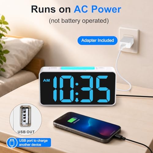 DreamSky Small Digital Alarm Clock with Night Light for Kids Bedroom