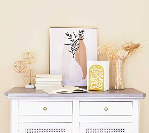 CNK Premium Book Ends for Shelves, Metal Stopper for Home Office Heavy Books, Shelf Holder, Home Decorative, Stoppers (Rose Gold)
