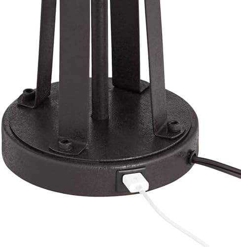 25 1/2" High Table Lamps Set of 2 Susan Dark Bronze Brown USB Charging Port