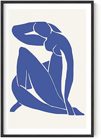 HAUS AND HUES Matisse Print and Art Exhibition Poster - Henri Matisse Prints and Posters, Matisse Posters Walls Matisse Wall Art Matisse Blue Poster Matisse Blue Nude (Framed Black 24x36)