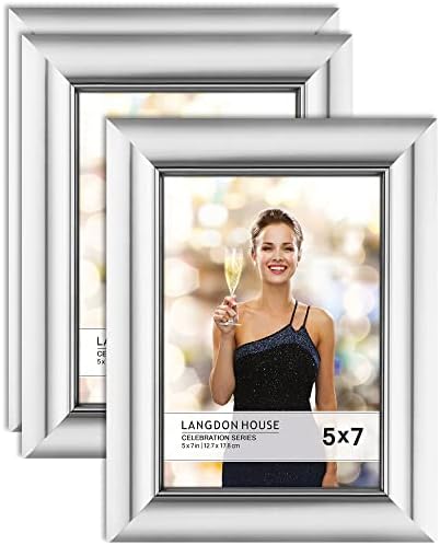 Langdon House 5x7 Picture Frames - Silver, 3 Pack - Celebration Collection