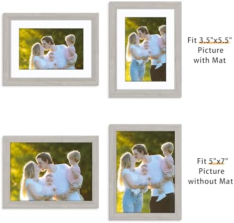 Picrit 5x7 Picture Frame Set of 12, Modern Gallery Wall Frames, Gray