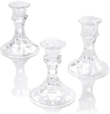 Eastland Clear Taper Candle Holder 4" Set of 12