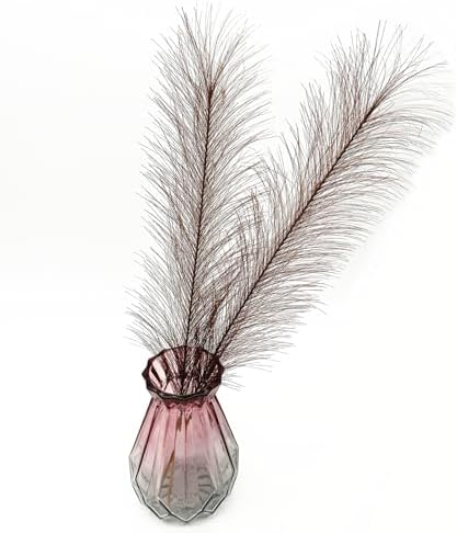 Faux Pampas Grass Artificial Fluffy Flowers Brown - 17 Inch 30 Stems, Vase Filler Plant Wedding Home Decor Fake Pampas Grass Stem Floral Plants for Wedding Party Christmas DIY Boho Decorations Coffee