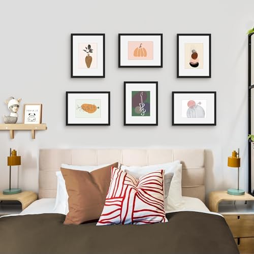 Picrit 9x12 Picture Frame Set of 12, Modern Gallery Wall Frames, Black