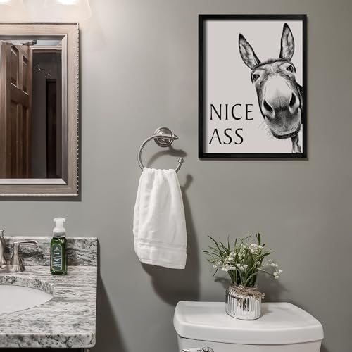 Heiple Framed Bathroom Art Bathroom Wall Decor Farmhouse Home Decor Sets Vintage Funny Wall Art Signs (Black, 11"x14")