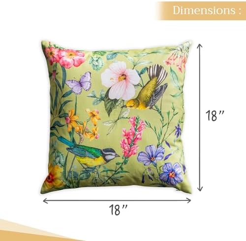 Maison d' Hermine Throw Pillow Covers 100% Cotton (18" x 18" - Pack of 1)