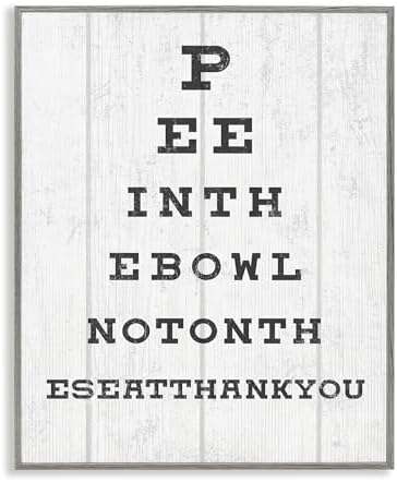 Humor Bathroom Eye Chart, 11 x 14 Inch Framed Giclée Print | Stupell Industries · By Lil' Rue · Ready to hang · Easy gift for bath or laundry · Made in USA