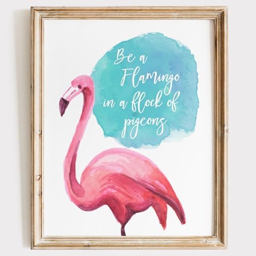 Flamingo Decor Art Print - Unframed - 8x10 | Perfect for Brightening Up Your Living Room, Bedroom, or Office | Stylish and Playful Addition to Any Space | Colorful Wall Art | Wall Décor For Bedroom
