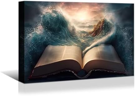 YONICA Jesus Wall Decor, Christian Bible Wall Home Posters, Judah Religious Lord Prayer Bible Wall Art Framed Canvas 24"x32"(60x80cm)