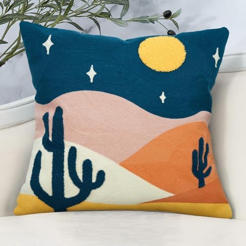 JASEN Abstract Boho Pillow Covers 20x20 inch, Soft Mid Century Mountain Decorative Throw Pillows for Couch Bed Sofa Bedroom（Only 1 Pillow Cover）