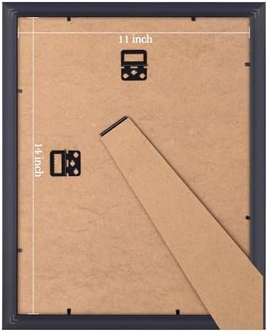 eletecpro 11x14 Vintage Picture Frame, Glass Cover, Black Gold, 2-Pack
