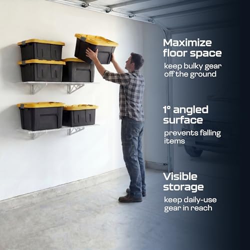 MonsterRax 12x36 Garage Wall Shelf 2-Pack, 300lb, White
