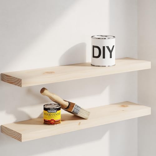 Homeforia 24 Inch DIY Floating Shelves, High-End Solid Pine Wood, Set of 3