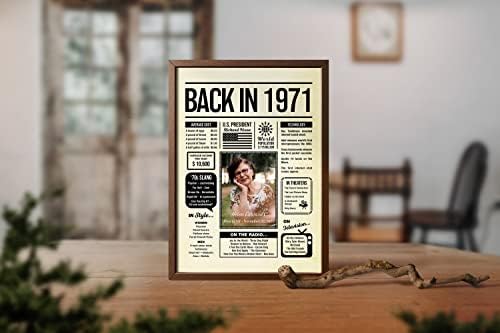 Personalized 54 year old birthday gifts - Back in 1971 Poster - Centerpiece Table Decorations 54th Birthday Party - Custom Born in 1971 Newspaper Vintage Poster for Men, Women
