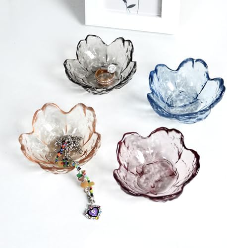 Crystal Orange Flower Ring Dish Jewelry Tray