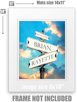 A&T ARTWORK Sunset GlowStreet Sign Photo Prints Gift,includes Names and the Date Unique Gift for the Anniversary.14x11 inches with Mat UNFRAMED