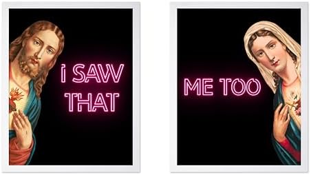 Poster Master 2-Piece I Saw That Print - Me Too Poster - Altered & Pop Art - Modern Gift for Men & Women - Baroque & Moody Art - Funny Wall Decor for Dorm, Bedroom or Bathroom - 11x14 White Framed