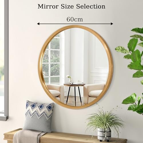 AOAOPQ Large Matte Frame Circle Mirrors Round Wall Mirror for Bathroom, Entryway, Living Room Hallway Bedroom Entryway Vanity 24 inch Gold
