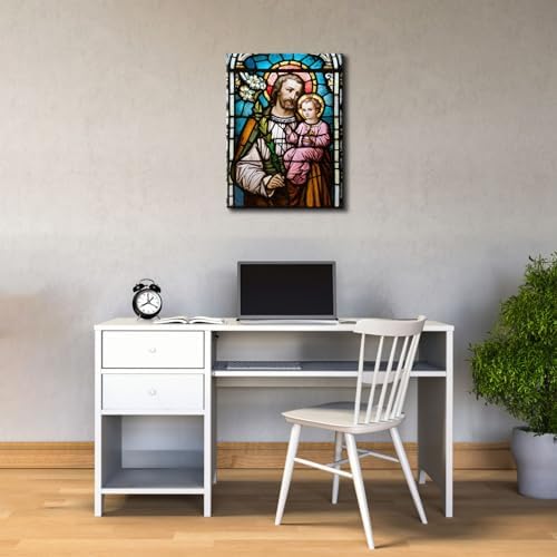 YONICA Christian Jesus Cross Canvas Wall Art for Home Decor - Merciful Heavenly Father Redemption Pictures Print On Canvas HD Giclee Artwork 32"x46"(80x120cm)
