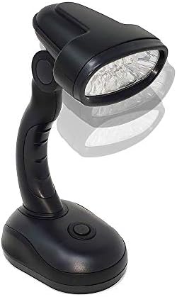 Set of 2 LED Black Desk Reading Lamp and Portable Study Lamp with 12 Led Bulbs and Bright Study Lamp for Work Station Illumination & Emergency Situations and Battery Operated Reading Lights