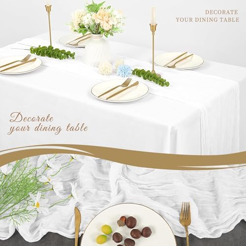 20 Pack Cheesecloth Table Runner 17 x 108 Inch, White