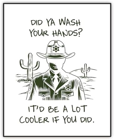 SWITHOM Wash Your Hands Bathroom Decor, Bathroom Wall Decor, Funny Bathroom Quote Prints Decor, Toilet Wall Art, 8x10 inch Unframed