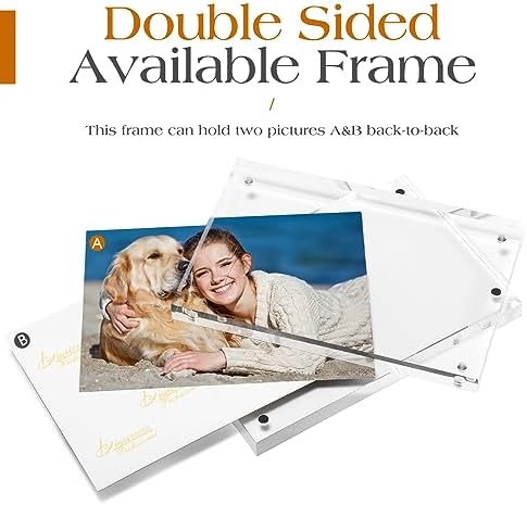 TWING 4x6 Acrylic Frame 6 Pack,20MM Thicker Frameless Clear Picture Frames