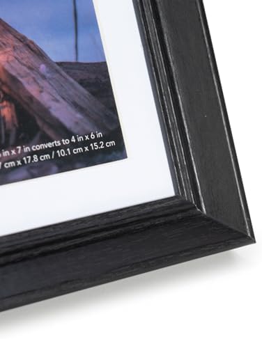 5x7 Picture Frame Black 2 Pack, Display 5x7 without Mat or 4x6 with Mat, Wall Gallery Photo Frames
