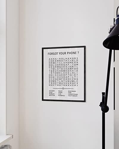 HAUS AND HUES Funny Bathroom Decor Prints and Signs, Crossword Puzzle Wall Art 12"x16" UNFRAMED (Word Search)