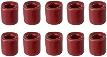 Mega Candles 10 pcs Red Ceramic Chime Ritual Spell Candle Holders, Great for Casting Chimes, Rituals, Spells, Vigil, Witchcraft, Wiccan Supplies & More