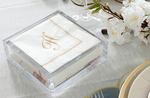 Caspari Acrylic Cocktail Napkin Holder, Clear, 1