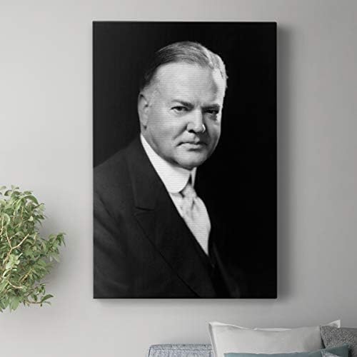 Renditions Gallery Herbert Hoover Presidental Portrait Wall Art, Premium Gallery Wrapped Canvas Decor, Ready to Hang, 60 in H x 40 in W, Made in America Print