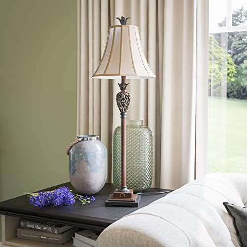 Kenroy Home 20182GR Iron Lace Buffet Lamp with Golden Ruby Finish, Classic Style, 32" Height, 11" Width, 11" Depth