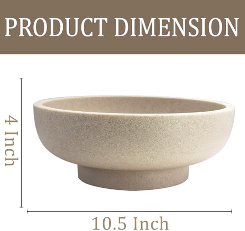LIN CHUAN Decorative Bowl, Large Fruit Bowl, Sand Beige