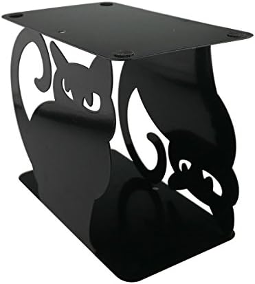 Winterworm Cute Vivid Lovely Persian Cat Nonskid Thickening Iron Metal Bookends Book Organizer for Library School Office Home Study Desk Organizer (Black)