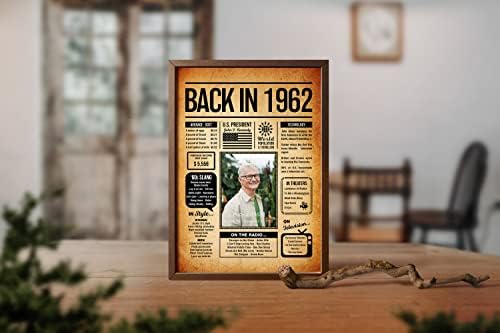 Back in 1962 Poster Sign, Personalized Birthday Gifts Idea, Custom 1962 Historical Birthday Newspaper, Born in 1962 Birthday Party Decorations, Fun Fact for the Day You Were Born, Decor Art Print