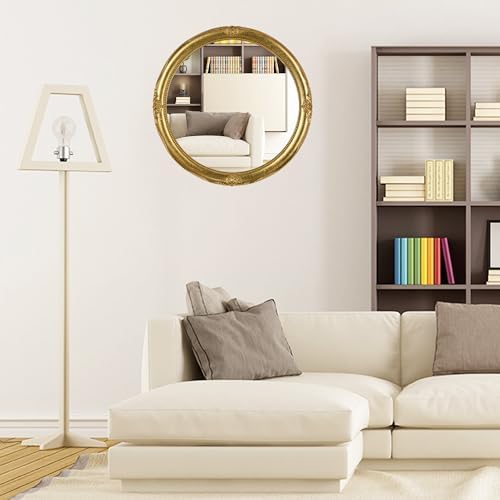 Funerom Vintage Decorative Wall Mirror Hanging Mirror Round (Gold 16 inch)