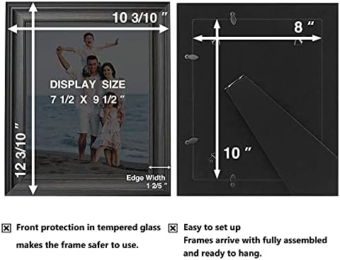 LaVie Home 8x10 Picture Frames (1 Pack, Black) Rustic Photo Frame Set with Tempered Glass for Wall Mount & Table Top Display