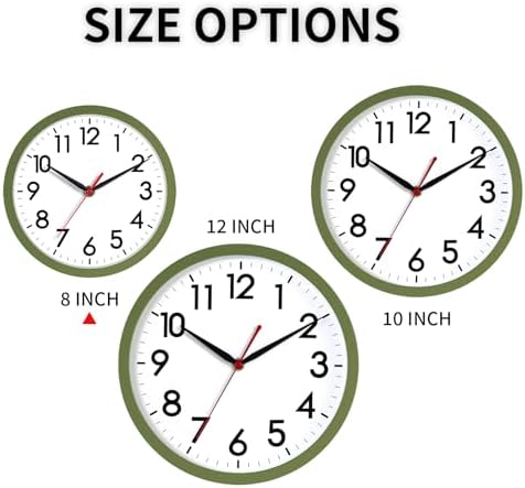 AKCISOT 8 Inch Wall Clock, Silent Battery Operated Analog Clock, Green | Small Size | Bedroom | Office | Kitchen | Bathroom | Classroom | Modern | Easy to Read