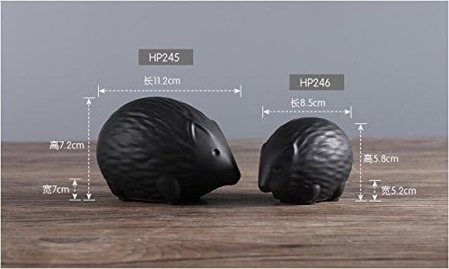 NWFashion Ceramic Animal Figurines Home Decoration Furniture Desktop Display (White&Black Hedgehog)