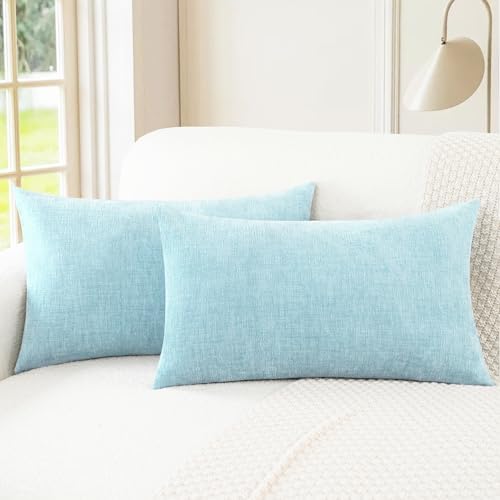 CaliTime Decorative Throw Pillow Covers 26 X 16 Inches Light Blue Grey