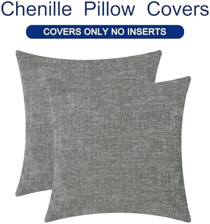 CaliTime Decorative Couch Throw Pillow Covers 22 X 22 Inches Medium Grey