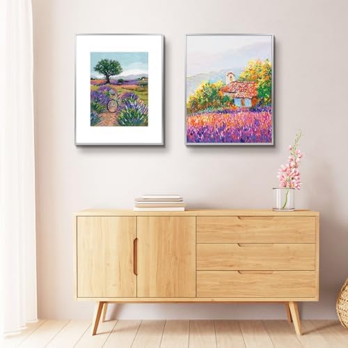 Golden State Art 16x20 Silver Aluminum Frame, Real Glass, Mat Fits 11x14