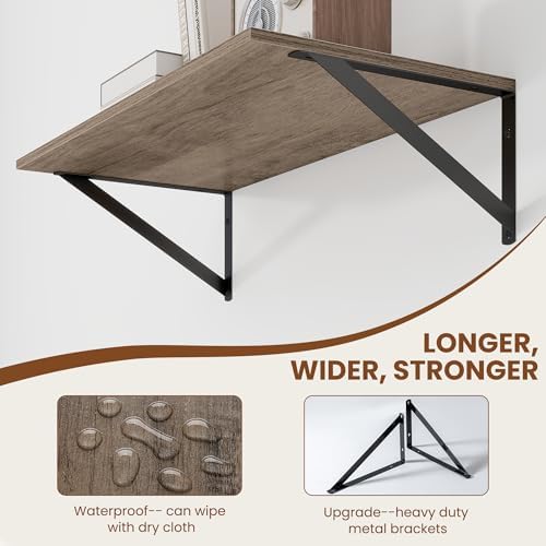 Heimlove 24W x 12D Deep Floating Shelves Set of 2 Grey