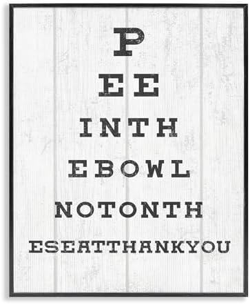 Humor Bathroom Eye Chart, 11 x 14 Inch Framed Giclée Print | Stupell Industries · By Lil' Rue · Ready to hang · Easy gift for bath or laundry · Made in USA