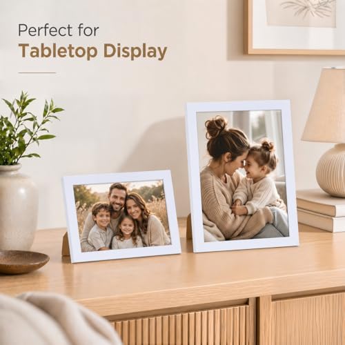 JCJMY 9x11 Picture Frame Set of 6 White for Wall Hanging or Tabletop, Wall Mounting Horizontally or Vertically, 9 x 11 Wall Gallery Poster Photo Frames for 9 by 11 Photo,6 Pack, White
